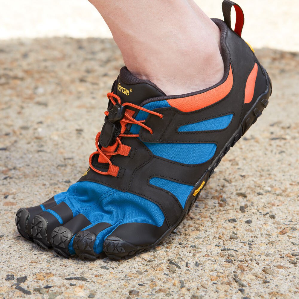 Vibram Five Fingers Mens Trail Shoes - Blue/Orange - V-Trail 2.0 - 84192-JPIF